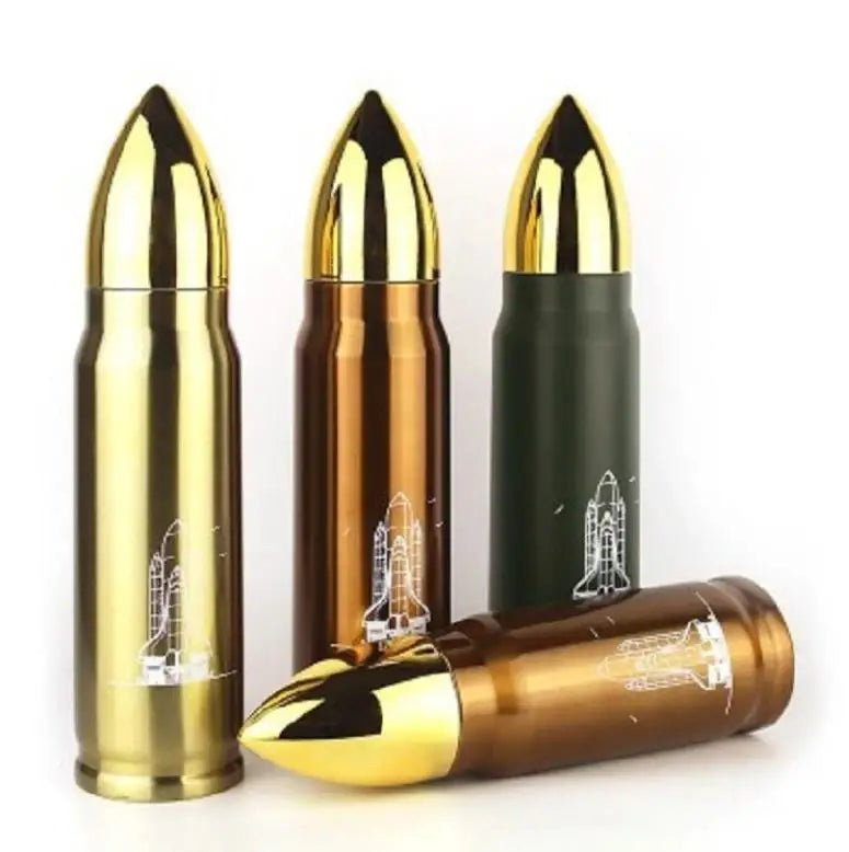 Bullet Shape Thermos Water Bottle Stainless Steel Coffee Mug Vacuum Insulated Double Wall Keeps Liquid Hot or Cold