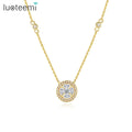 LUOTEEMI Trendy Dainty Chains Necklace Cubic Zircon Womens Necklaces 202118K Gold Plated Charm Pendant