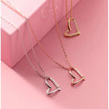 Cubic Zircon Heart Pendant Rose Gold Plated 925 Sterling Silver Necklaces Fashion Jewelry for Women