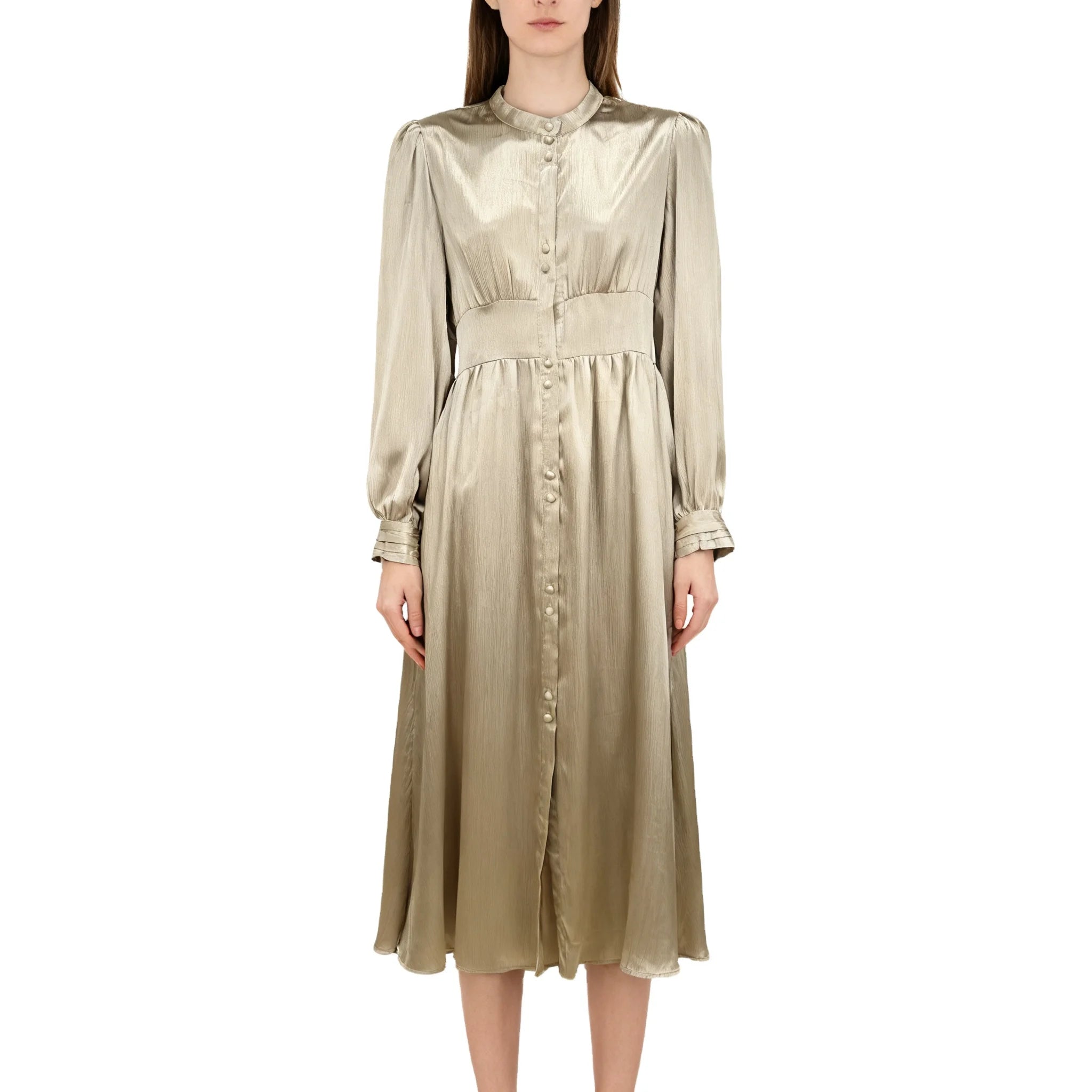 Dignified champagne Long Sleeve Dresses Courtly Style Dress Dresses Women Lady Elegant Church