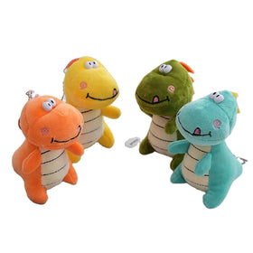 Cute Soft Dinosaur Plush Toy Stuffed Anime Toys Keychain Bag Part Charm Pendant Plush Dinosaur Doll Keychain for Kids Decoration