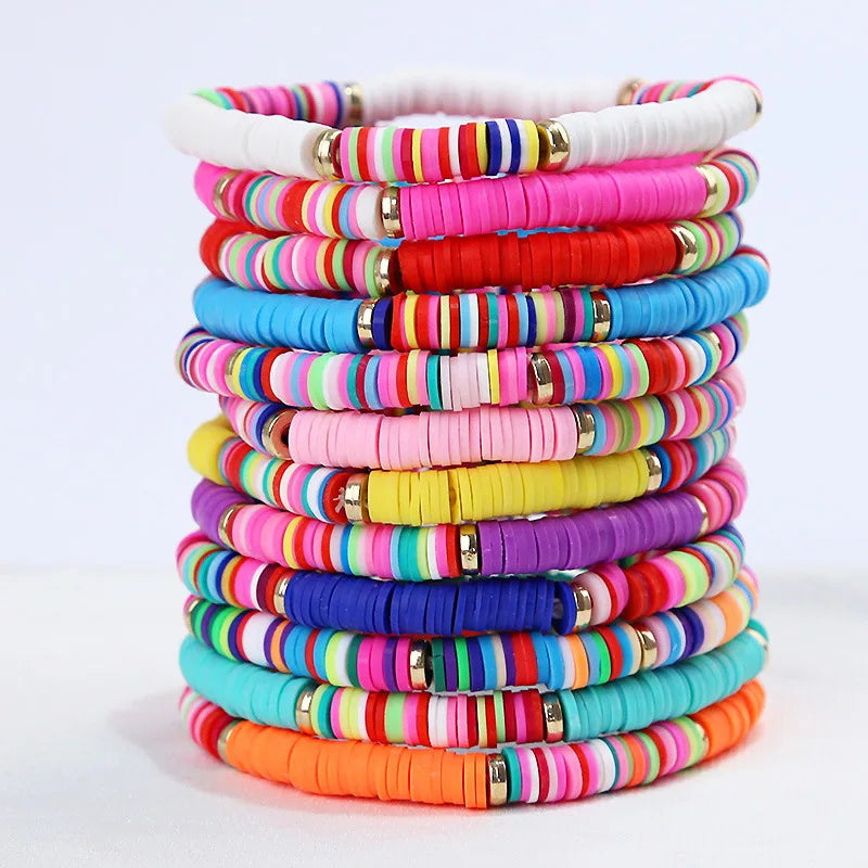2025 Jewelry Accessories Bracelet Beach Style Bohemian Wrap Bracelet Color Clay Beads for Bracelet Making for Girls