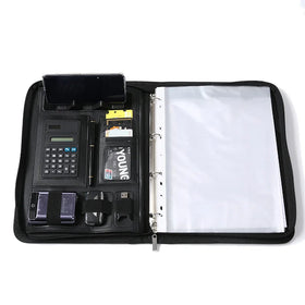 File Folder Storage Document Portfolio Bag Pu Leather Ring Premium Custom Logo Design Portfolio
