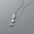 925 Sterling Silver 5 Pieces Star Zircon Wedding Pendant Necklaces for Women Christmas Gifts Jewelry