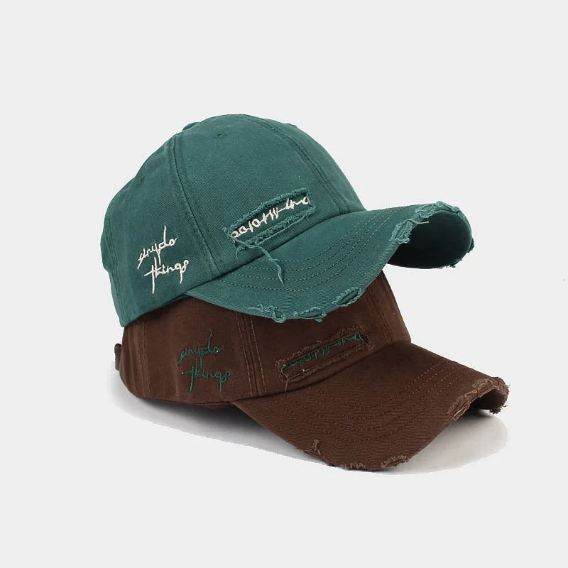 New Style Ripped Fashion Men Women Washed Baseball Cap Old Casual Dad Hats 6 Panel Unstructured Sport Cap