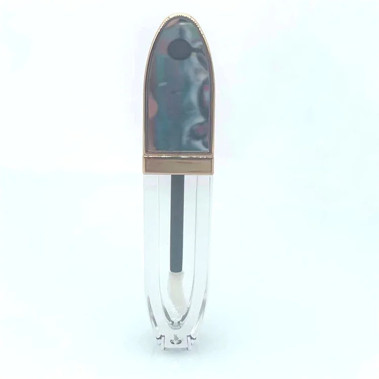 Wholesale Oval Shape Colorful Shiny Sticker Lip Gloss Container Gold Eyeshadow Empty Tube Lip Glaze Lip Gloss Tube