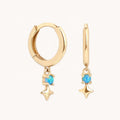 LOZRUNVE 18k Gold Statement Daily Wear Opal Star Charm Hoop Earring Sterling Silver 925 Jewelry