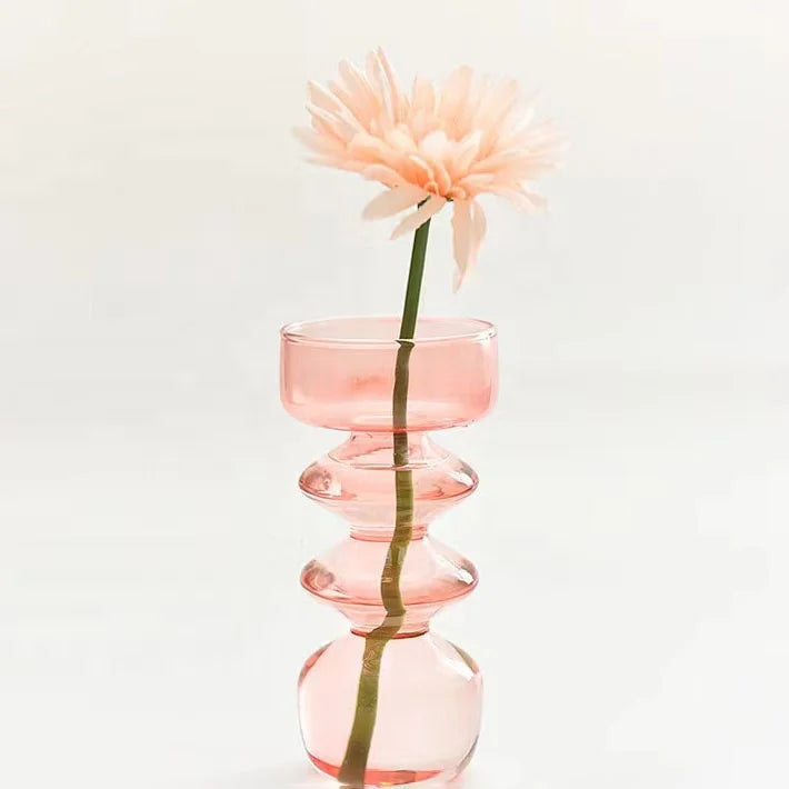 Custom Hand-blown Stained Glass Bud Vases Bubble Glass Vases for Tabletop Decoration for Family Wedding Parties