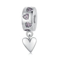 Youchuang Hot Sale Cubic Zirconia Bulk Heart Charm Bangles Wholesale Sterling Silver Clasp 925 Fashion Jewelry Pendants & Charms