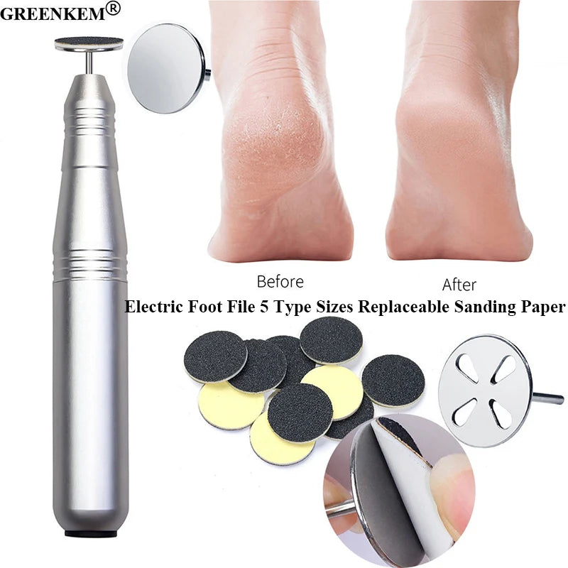 Electric Foot File Grinding Pedicure Tool Remove Dead Skin Disc 5 Type Sizes Replaceable Sanding Paper