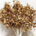 F 1692 Christmas Decoration Plastic Eucalyptus Palm Leaf  Artificial Golden Leaves