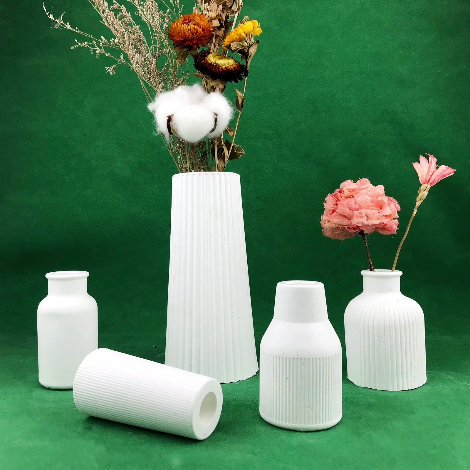 Three-dimensional Vase Silicone Mold Vase Decoration Cylinder Pattern Flower Vase Silicone Molds
