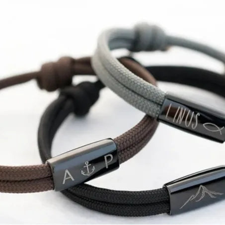 Personalized Woven Bracelet Stainless Steel 18k Custom Engraved Bracelet Gift for Women and Men Gift for Family