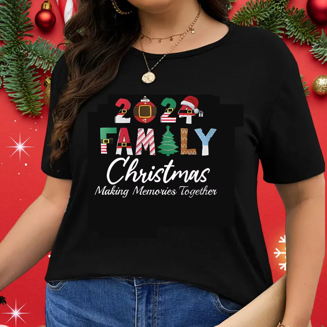 Factory Price t Shirt Wholesale Christmas Series Print Women's T-shirts High Quality  Breathable O Neck Casual t Shirt