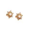 18K Gold Plated Stainless Steel Starburst Huggie Earrings with Opal Stars Diamonds Trendy Wedding Jewelry Hoop Earrings