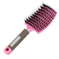 Hair Styling Tools LOGO Customized Color Plastic Nylon Massage Hairbrush Curved Vent Detanling Hair Brush for Faster Blow Drying