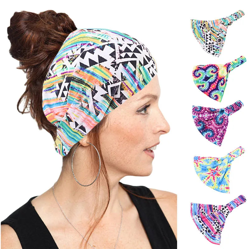New Fashion Cotton Headband for Women Floral Print Sports Headband Ladies Salon Makeup Hair Band Wrap Hair Accessories
