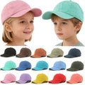 Solid Colors Bulk Custom Logo Plain Children Vintage Baseball Cap Unisex Adjustable Washed Distressed Cotton Kids Baseball Caps