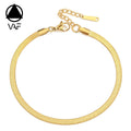 VAF 18K Wholesale Adjustable Snake Chain Bracelet 316L Stainless Steel Bracelet for Men Women