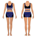 Crossover Design Crop Top and Shorts Women's Dance Shorts Sublimation Practice Wear for Dance School