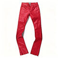 Customized High Quality Mens Red Shiny Y2K Slim Fit High Street Jeans for Men Men's Stack Vintage Jeans Long Pants