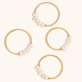 Dingran Summer Waterproof Jewelry Fresh Water Pearl Rings Stainless Steel Gold Plated Jewelry for Girls