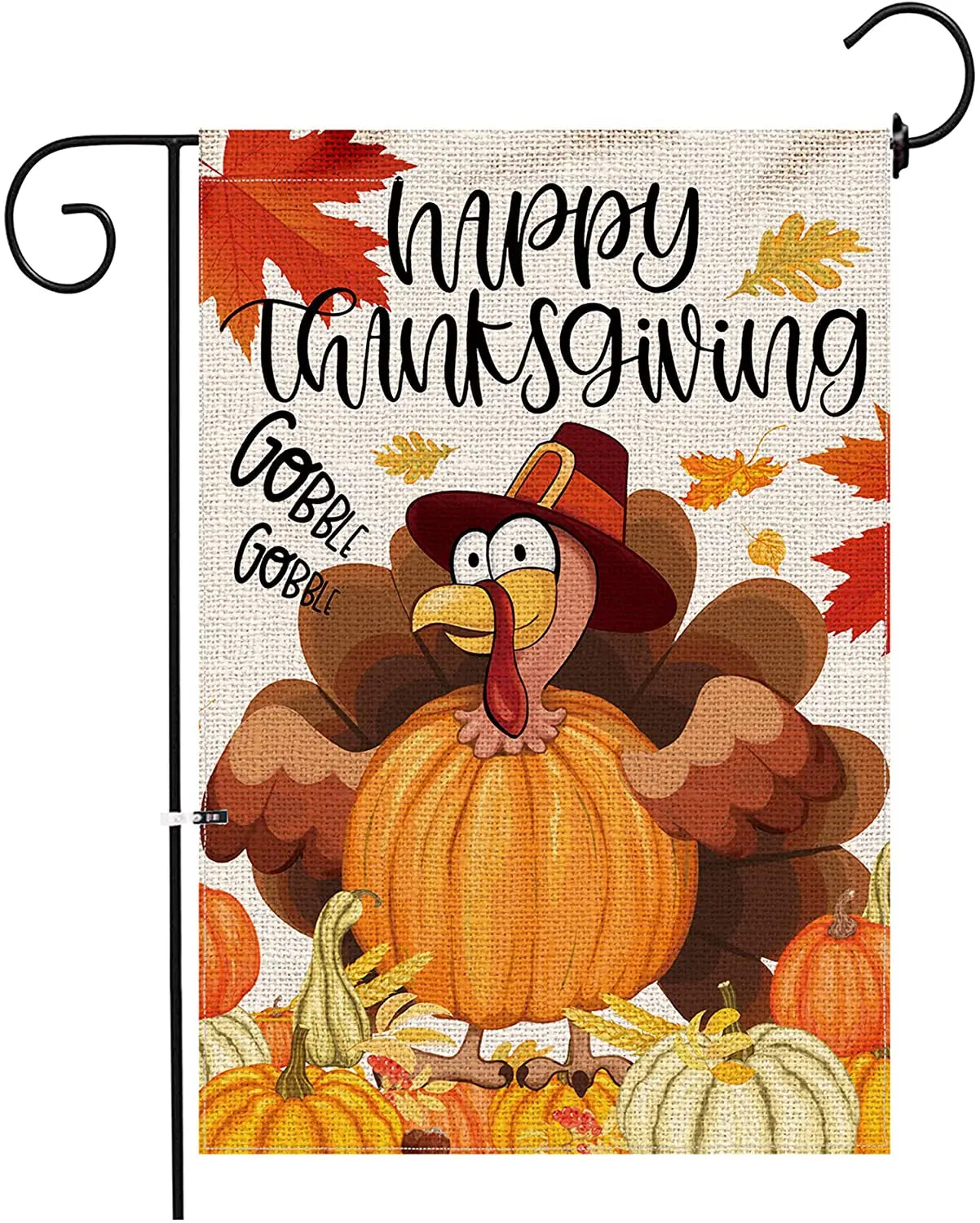 Garden Flag Happy Thanksgiving 12 X 18 Inch Thanksgiving House Banner Double Sided 2 Layer Thanksgiving Turkey