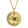 HLSS628 19. Fifth Pentacle of Mars Seal of Solomon Amulet Talisman Laser Cut Stainless Steel Pendant Necklace