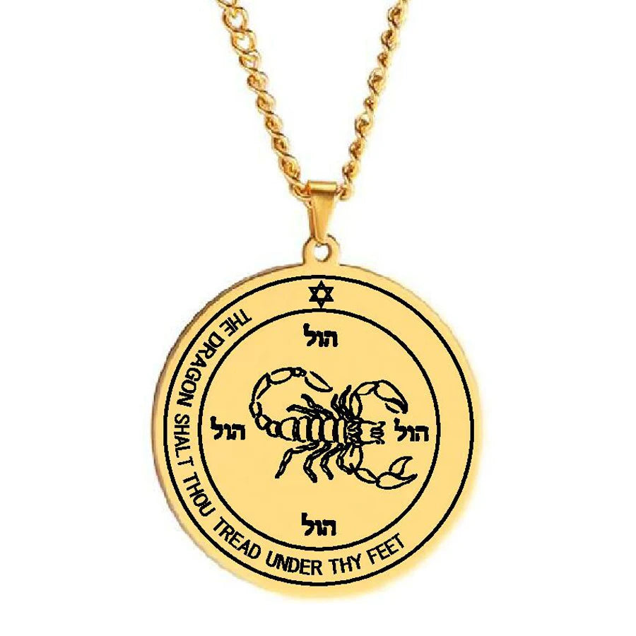 HLSS628 19. Fifth Pentacle of Mars Seal of Solomon Amulet Talisman Laser Cut Stainless Steel Pendant Necklace