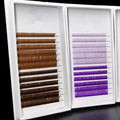 New Trend Soft Korean Pbt Fiber Black Brown Lashes Trays Dark Brown Volume Lashes Extensions 0.03 0.05 0.07 Russian Volume Mega