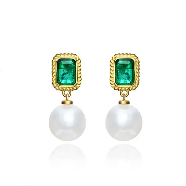 Luxury Silver 925 Sterling Mother Freshwater Drop Hoop Jewelry Gold 18k Real Plated Women Pearl Earrings