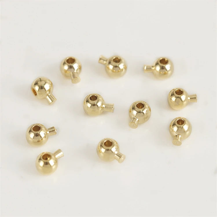 Brass Jewelry Crimp Beads 18k Gold Plated Circular Finish Beads Jewelry Round Crimpers Supplies Making Findings End Clasps