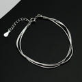 925 Sterling Silver Multi Layered Snake Chain Bracelets Fashion Jewelry for Women