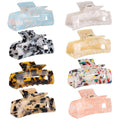 Hair Claw Clips & Tortoise Barrettes Rectangle Shape Daily Use Fashion PVC Material Take Care Hair Clips