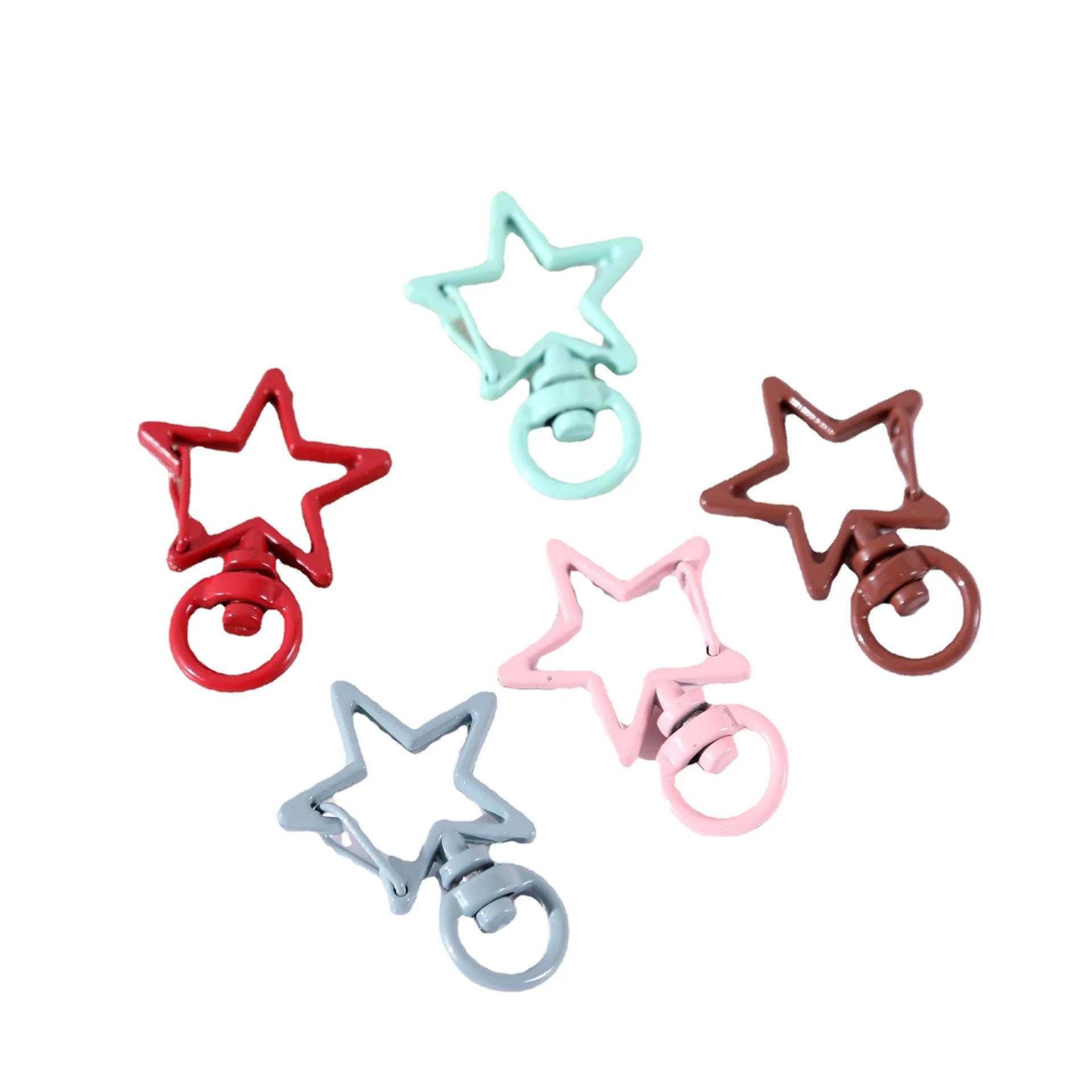 Factory Wholesale Various Colors Star Shape Metal Spring Snap Hook for Keychain Accessories