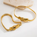 Luxury Design Magnetic Buckle Stainless Steel Bracelet Personality Trend Snake Bone Chain Fashion Bracelet for Women