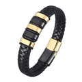 Fashion Real Leather Bracelet Men Jewelry Hand Braided Magnetic Clasp Cowhide Multi-Layer Braided Leather Mens Bracelet