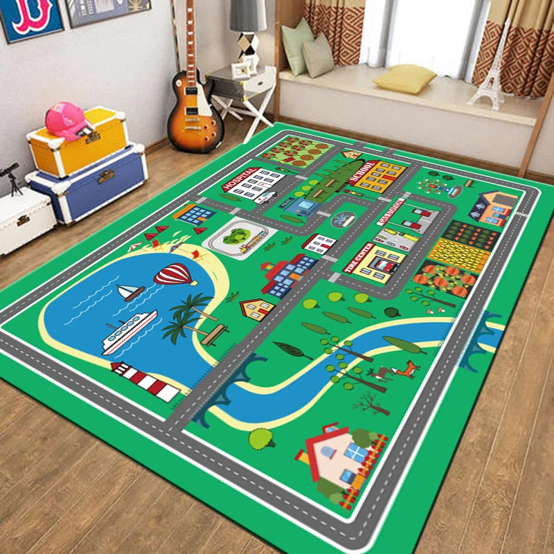 Hot Sale Kids Rug City Life Playroom Carpet 4' X 6' Children's Educational Large Playmat