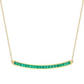 Smile Jewelry 18k Real Gold Jewelry Natural Emerald Custom Name Necklace
