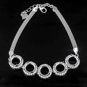 Sterling Silver 7*7mm Semi Mount Bracelet Empty Support Blank Claw Setting S925 Mountain Base Holder Without Stone for Inlay DIY