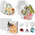 Large Resin Molds Silicone Kit Including Deep Hexagon Heart Square Resin Flower Bookends Molds