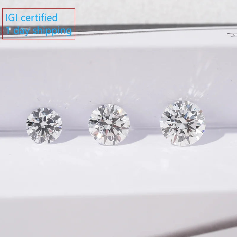 Starsgem Diamant IGI Certified Round Cut CVD Hpht Diamante 0.5ct 1ct 2ct 3ct Lab Grown Diamond