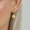 Custom Minimalist Dainty Gold Plated Hoop Birth Month Flower Earrings for Women