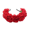 New Fashion Women Bride Flowers Headband Mexican Style Rose Flower Crown Hairband Ladies Beach Hair Accessories Headband
