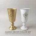 Nordic Luxury Embossed Metal Vase Minimalist Gold White Flower Pot Elegant Tabletop Centerpiece for Wedding Home Decoration