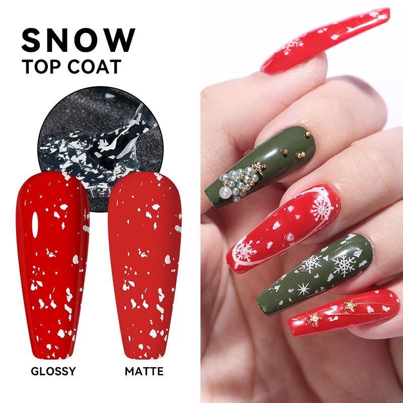 JTING High Quality New Design Snow Top Coat Gel Nail Polish clear Multi Function OEM Private Label Uv Gel Top Coat