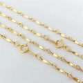 Real 14K Gold Filled Dapped Bar Chain Necklace 1.5MM Tile Chain Minimalist 16inch 18inch Necklace Unisex Jewelry Wholesale