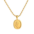 MECYLIFE 18K Gold Plated Rose Flower Necklace Dainty Valentine Gift Stainless Steel Necklace With Rope Chain
