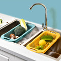 Kitchen Extendable Drain Basket Adjustable Vegetable Colander Strainer Wash Basin Over Sink Basket