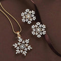 3 Pcs/set Snowflake Necklace Earrings Christmas Luxury Jewelry Set Accessories Christmas Valentine's Jewelry Set